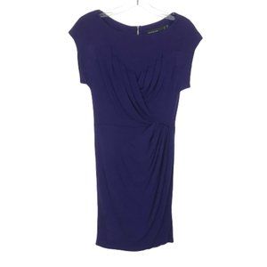 Womens Size 6 Karen Millen Dark blue Pleat Detail Stretch Jersey Dress